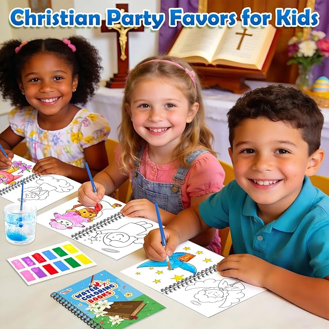 Coloring Books Party Favors for Kids - 24 Pack Christian Mini Water Coloring Books for Kids Goodie Bags Stuffers Students Classroom Gifts Bulk, Return Gifts for Birthday Christmas Party Favors Bulk