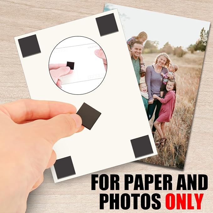 Pre-Cut Magnet Tape Strip,Thin Magnetic Squares with Self Adhesive(576PCS 3/4" x 3/4"),Sticky Magnets for Classroom/Family Activities,Peel and Stick ONLY for Cards/Picture/Paper (20mil Magnet)
