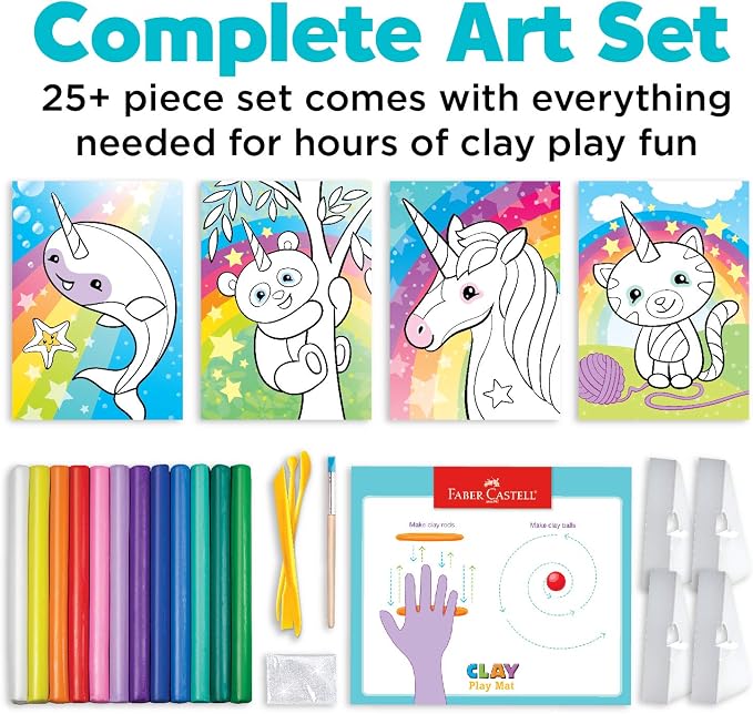 Faber Castell Do Art Coloring with Clay Unicorn & Friends - Clay Set for Kids - Arts and Crafts for Kids