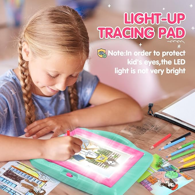PLAY Light Up Tracing Pad for Kids, LED Tracing Pad Toys for Girls Ages 6-12, Arts & Crafts Writing Drawing Tracer Board, Birthday Toys Gifts Ideas for Girl or Boy 6+ Year Old