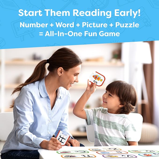Number Puzzle Kindergarten Math Games - Number Matching Puzzle - 20 Sets Learning Numbers Puzzles - Counting Toys for Toddlers Kids Ages 3-5 - Educational Toys Preschool Learning Activities