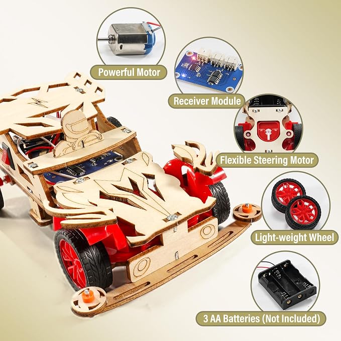 STEM Kits for Kids Age 8-10, STEM Toys for Ages 8-13, Remote Control Model Car Building Kits, Science Kit Crafts Projects 8-12, Wood 3D Puzzles, Gifts for 9 10 11 13 14 Year Old Teen Boys Girls