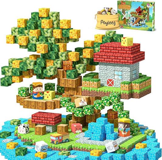 Magnetic Blocks, Forest Animals Magnet World Set, Magnetic Building Cubes for Boys Girls Age 4-8, 5-7, 8-12, STEM Montessori Sensory Toys for 3+ Toddlers, Travel Outdoor Toy Gifts for Kids