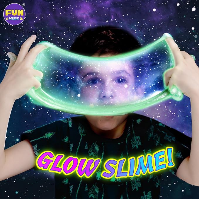 Toy Galaxy Slime Kit for Boys Girls 10-12, FunKidz Ultimate Metallic Slime Making Kit for Kids Ages 8-12 DIY Glow Galactic Globe Shape Fun Slime Gifts