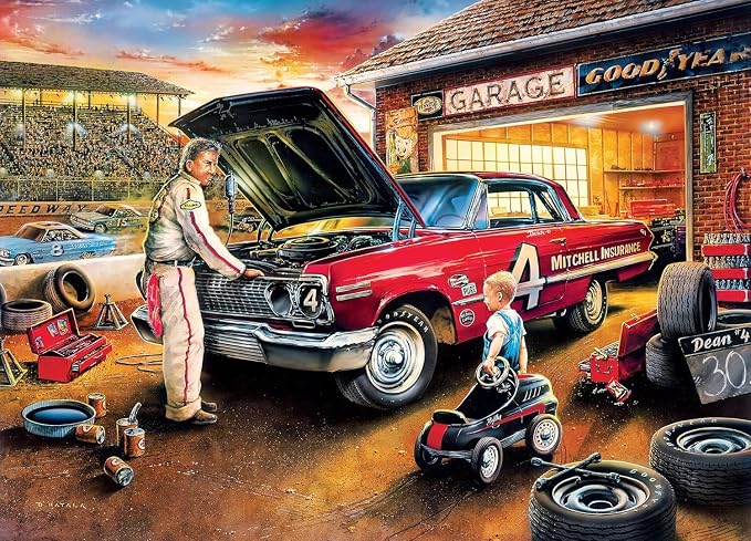 MasterPieces Track Side Jigsaw Puzzle - 1000 Pieces, Car Theme - for Adults