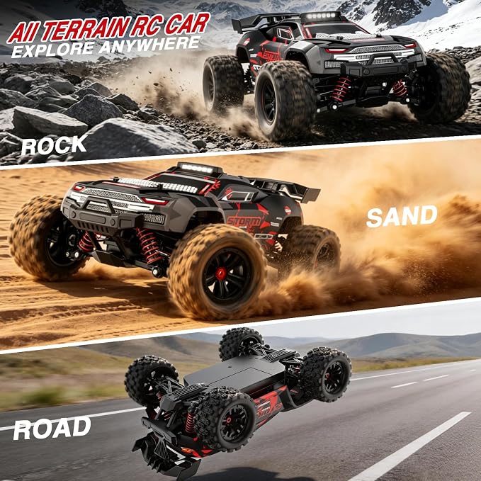 KGF 1:18 Scale All Terrain RC Cars for Adults, 2.4GHz 40KPH High Speed Remote Control Car, 4WD Off Road Monster Truck 4X4 Fast Drift Wheel RC Truck with 2 Rechargeable Batteries