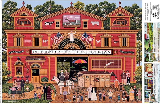 Buffalo Games Charles Wysocki - Dr. Bonkley's Family - 1000 Piece Jigsaw Puzzle - 26.75 x 19.75 in, Poster Included - Snap Fit - Puzzles for Adults 1000 Pieces - Recycled Paperboard