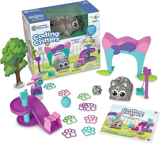Learning Resources Coding Critters Scamper & Sneaker, Screen Free Toys Coding for Kids, Electronic Learning & Education Toys for Preschool STEM Ages 4 and Up