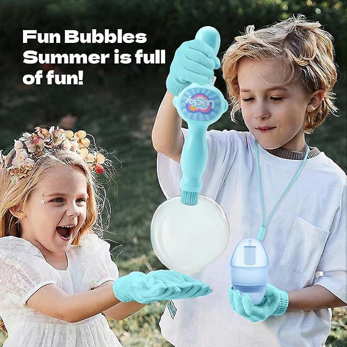 2026 New Fog Bubble Machine, Rechargeable Automatic Electric Smoke Bubble Machine, Magic Smoke Bubble Maker, Colorful Lights & Music, Bubble Fog Game for Parties, Beaches, Summer (Blue)