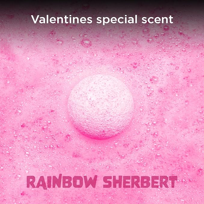 Valentines Bath Bombs for Kids with Surprise Heart Squishy Toys Inside (1 Pack) - Bubble Bath, USA Made, Kids Safe Ingredients, Fruity Scents, Valentines Day Gifts for Kids & Women by Two Sisters