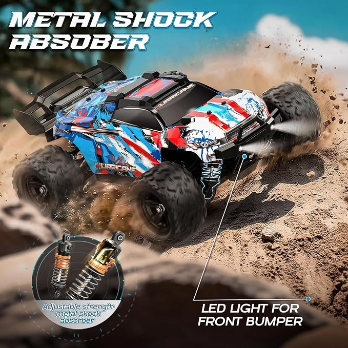 YESHIN 1:18 RC Cars 40km/h Speed 4X4 Off Road Remote Control Car, Waterproof Electric Powered All Terrain Toys Vehicles with 2 Rechargeable Batteries 2 Shells, Xmas Gifts for Kid and Adults