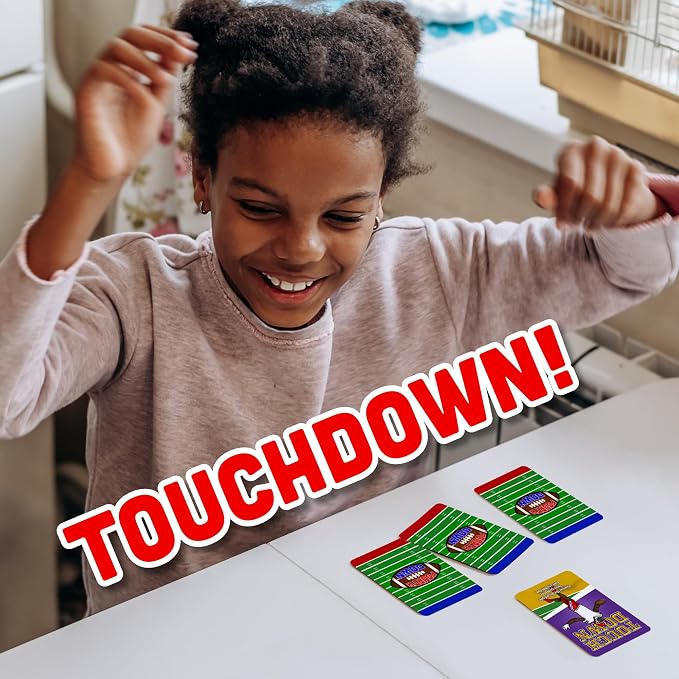 Fourth Down Football Card Game for Kids & Families | Fast-Paced Sports Game for Kids 8-12 | Birthday Gift for Boys, Travel Game | Illustrated Football Cards