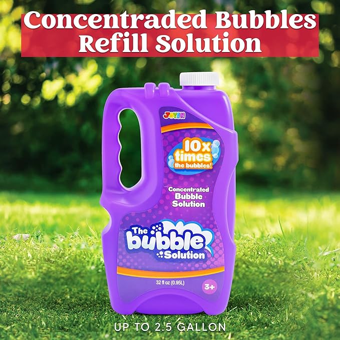 JOYIN 32 OZ Concentrated Bubble Solution for Bubble Machines (Up to 2.5 Gallons), Concentrated Solution Refills for Machine, Wands, Blower, Easter, Kids, Parties