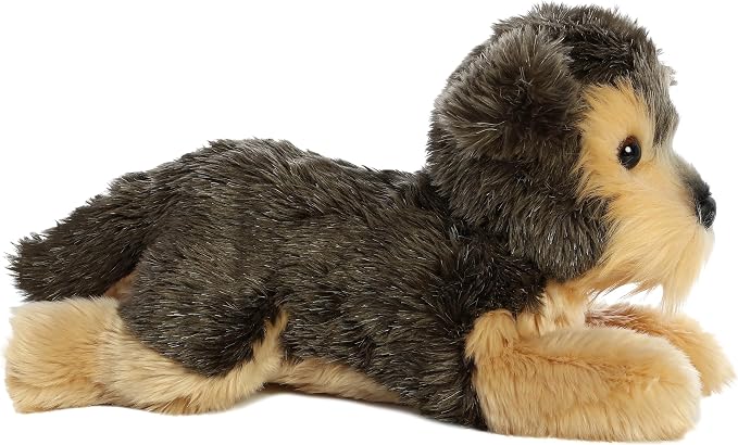 Aurora® Adorable Flopsie™ Yorky™ Stuffed Animal - Playful Ease - Timeless Companions - Gray 12 Inches