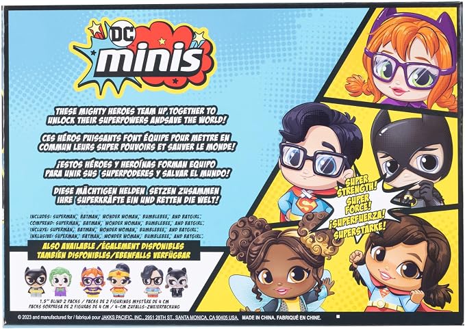 DC Super Hero Girls 3" Mini Dolls Hero Multipack, Includes Wonder Woman, Superman, Bumblebee, Batgirl, and Batman!