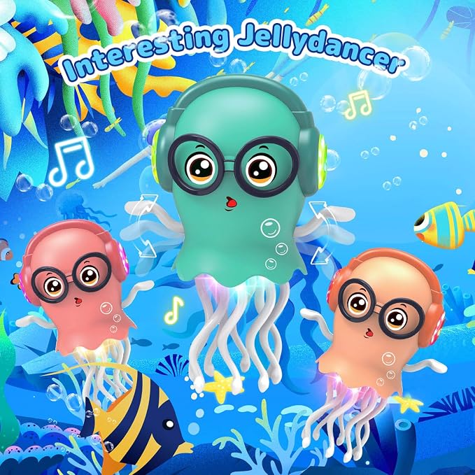 Dancing Jellydancer Baby Toy, Crawling Dancing Walking Jellydancer Tummy Time Toy 3 4 5 6 7 8 9 10 11 12 Babies, Fidget Toy Magic Loud Music Crawling Toys for Girl Kids Boy Birthday Gifts