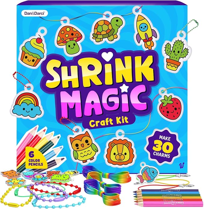 Shrinky Magic Craft Kit for Kids - Shrink Kit for Girls - Arts and Crafts for Kids Ages 4-8, 6-8, 8-12 - Craft Kits - 6 7 8 Year Old Girl Birthday Gifts - Toys for Girls 8-10 - Gift for Boys Ages 6+