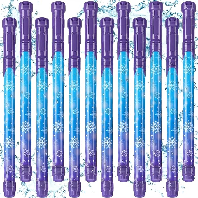 Halloscume 12 Pack Snowflake Water Blaster 15.75 in Snowflake Water Shooter Blasters Gun Party Favors for Kids Summer Outdoor Swimming Pool Backyard Beach Summer Games