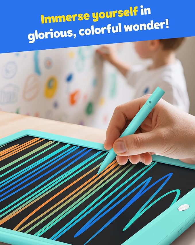 TEKFUN Kids Toys 10Inch LCD Writing Tablet, Mess Free Coloring Doodle Board, Drawing Pad for Kids Games Educational Toys for Ages 3-10 Girls Boys (Green) (Pack of 2)