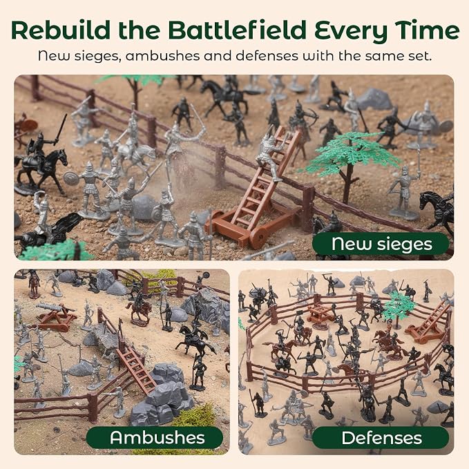 Amor Present Medieval Knights Toys, Knight Action Figurines for Kids