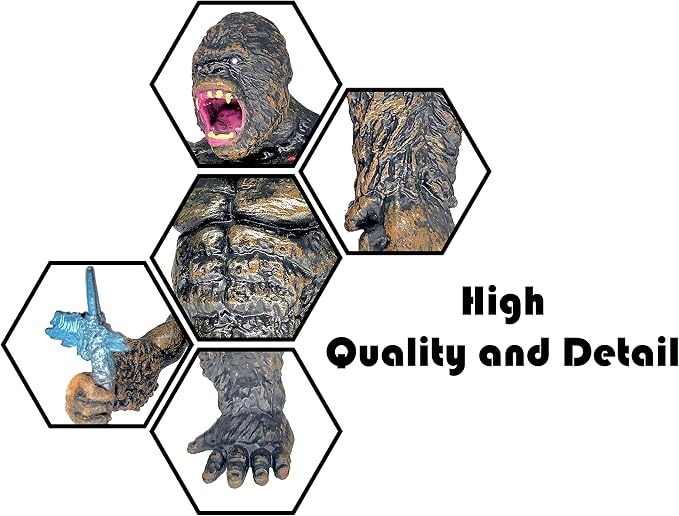 TwCare Set of 8 Attacking King Kong vs Godzilla Toys Movable Joint Action Figures King of the Monsters Ghidorah Birthday Kid Gift Cake Toppers