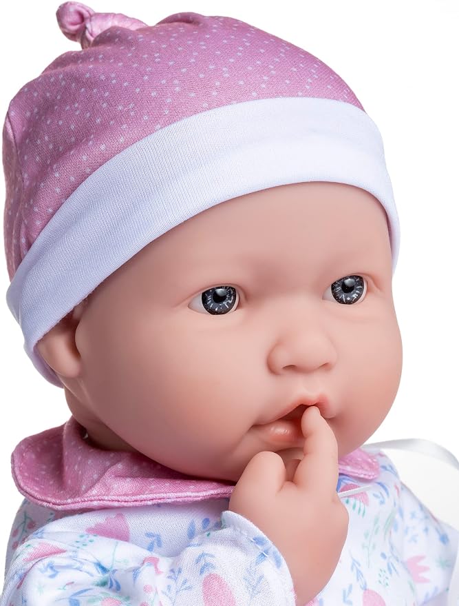 La Baby Caucasian 20-inch Small Soft Body Baby Doll | JC Toys - La Baby | Washable |Removable Pink Floral Outfit w/ Hat, Pacifier & Magic Bottle | For Children 12 Months +