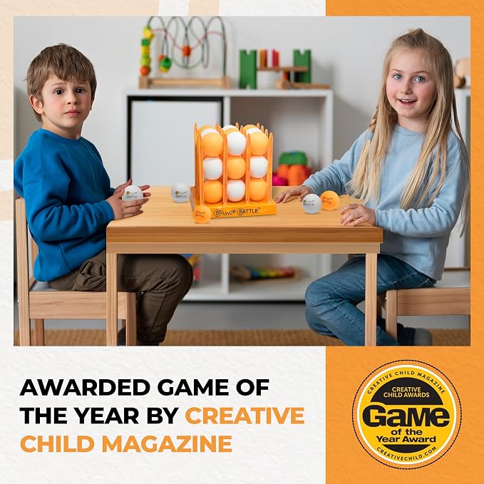 Bounce Battle Marbled Edition Game Set - Fast-Paced Ball Bounce Game, 27 Balls - Ages 8+
