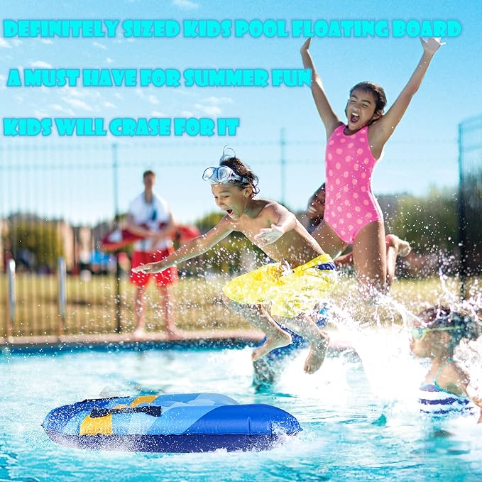 Inflatable Boogy Boards for Beach Travel Toys, 30” Cavas Slip Slide Water Park Body Surfing Board with Handles, Summer Fun Water Pool Game Toys for Kids 4,8,12 Ages