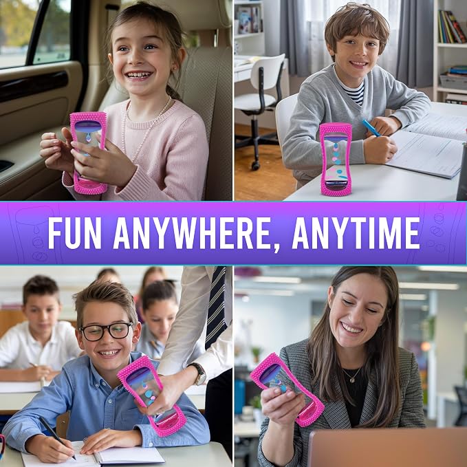 BUNMO Liquid Motion Bubbler Sensory Toy for Kids & Adults – Gentle Fidget Toy for Mindfulness – Stimulating Visual Sensory Experience – Colorful Bubble Fidget Timer for Desk & Travel - Purple