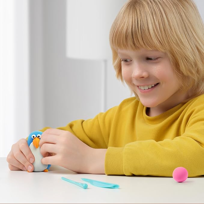 Hey Clay 15 Cans Set - Colourful Modelling Kids Air-Dry Clay 15 Cans with Sculpting Tools and Fun Interactive Instructions for Children Age 3+ (Birds)