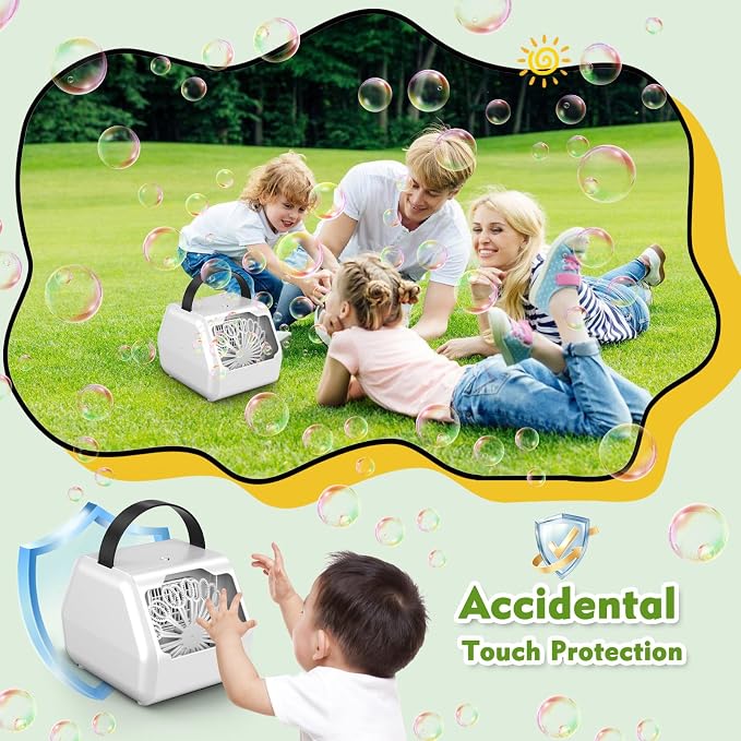 Portable Bubble Machine for Kids with 1800mAh Rechargeable Battery, 400ml Large Tank, Dual Speed Control & USB-C Charging, Indoor Outdoor Bubble Blower Party Toy