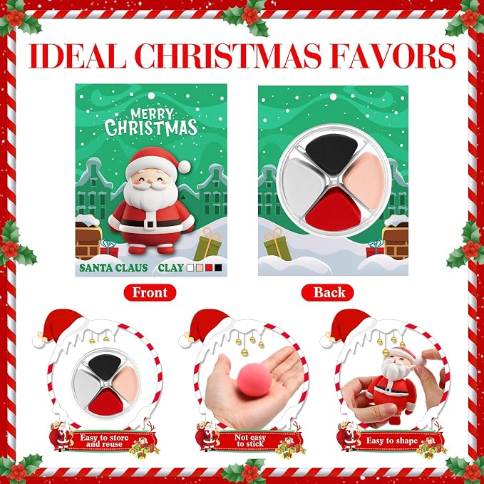 Capoda 18 Set Christmas DIY Craft Kit Christmas Air Dry Clay Kit Snowman Santa Claus Making Craft DIY Modeling Clay for Xmas Winter Holiday School Exchange Gifts Party Art Activities Supplies