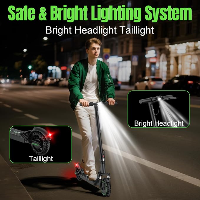 VOLPAM Electric Scooter, 350W/500W/800W/1000W/250W Powerful Motor & 19/22/ 9 MPH Top Speed, 16-28-10 Miles Long Range, Folding E Scooter Choice