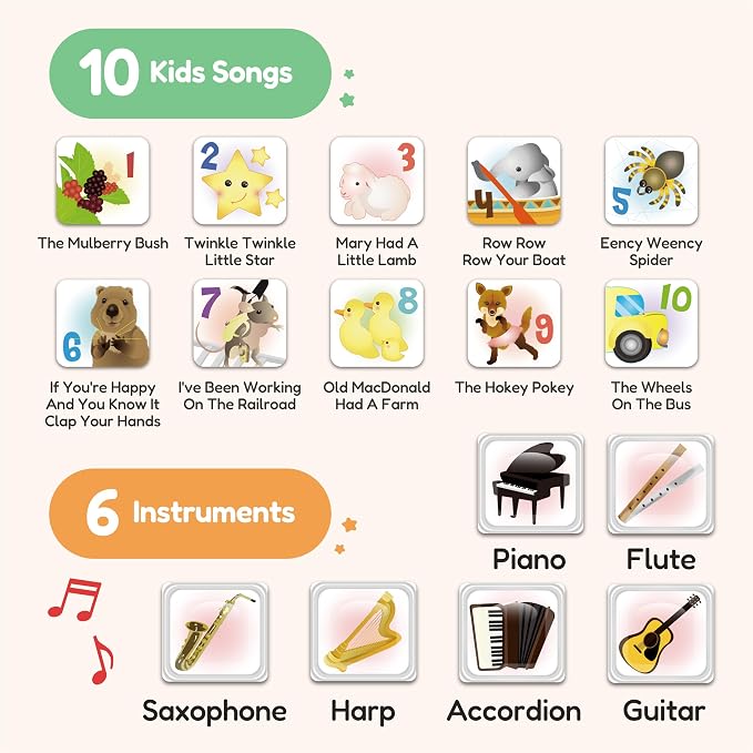 BEST LEARNING My First Piano Book — Award-Winning 20-Key Toy Piano for Toddlers and Kids Ages 3-8 — 10 Nursery Rhymes, 6 Instrument Sounds, Record & Playback — Educational Music Birthday Gift