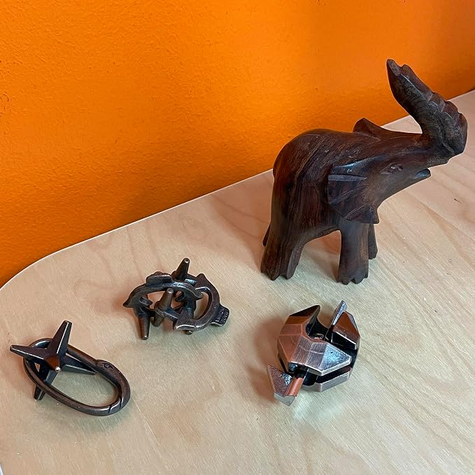 True Genius: Viking Forge - 3 Cast Metal Brainteaser Puzzles, Disentanglement Puzzle, Difficulty Level 3-5, Project Genius, Ages 8+