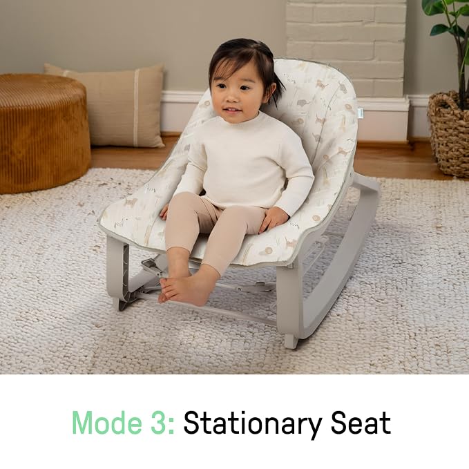 Ingenuity Keep Cozy 3-in-1 Grow with Me Vibrating Baby Bouncer, Green | Seat & Infant to Toddler Rocker, Vibrations & Toy Bar, 0-30 Months, Up to 40 lbs
