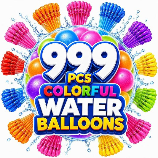 999Pcs Self-Sealing Water Balloons, Colorful Quick Fill Water Balloons for Outdoor Events, Summer Outdoor Water Toys for Pool Party, Backyard Games, Beach, Birthday Party and Family Fun