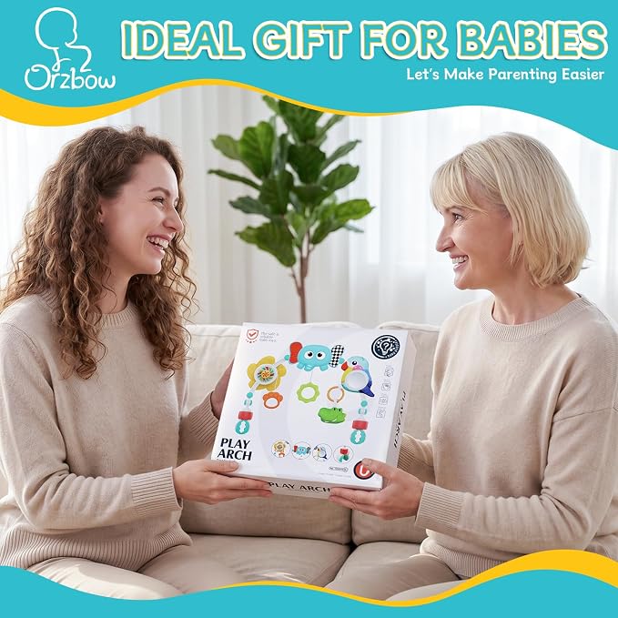 Orzbow Adjustable Stroller Hanging Toys, Arch Crib Mobile with Fascinating Toys to Stimulate Baby's Senses and Develop Motor Skills, Baby Mobile for Bassinet, Car Seat & Bouncer, Elephant