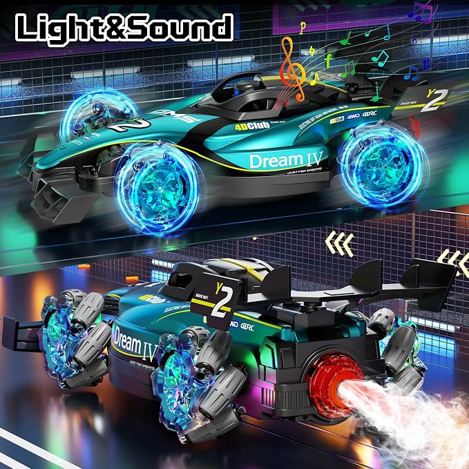 Remote Control Cars, 2.4GHz Monster Truck RC Stunt Cars for Boys Kids Adults, 1:12 Monster RC Truck Off Road with Light & Music, Gifts for 8 9 10 11 12 13 14 15 16+ Years Old Boys Girls Adults