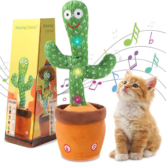LUKETURE Dancing Talking Cactus Toy for Babies & Toddlers - 120 English Songs, Singing Mimicking, Recording Repeating, Educational Sensory Music Toy