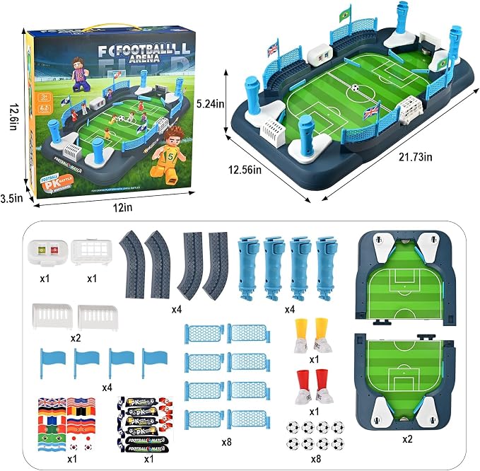 Mini Foosball Table Game for Kids - Soccer Board Game Toy for Boys Girls Ages 3-12, Interactive Tabletop Football Pinball Game & Finger Soccer Game, Indoor Family Party Sports Gift for Birthday
