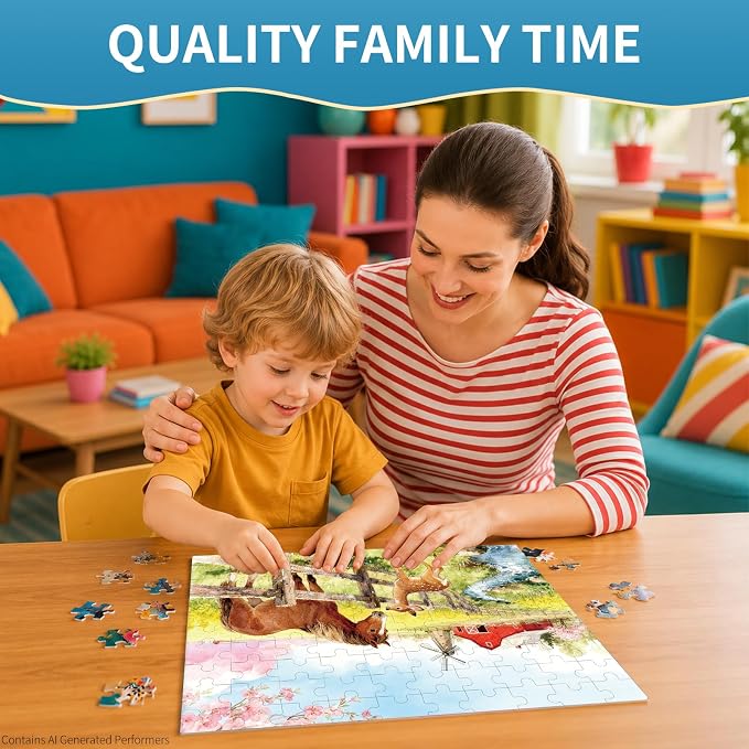 100 Pieces Puzzles for Kids Ages 4-8, Sika Deer Educational Kids 100 Piece Puzzle, Children Jigsaw Puzzles Kids Puzzles, Educational Learning Puzzle Toys for Girls and Boys