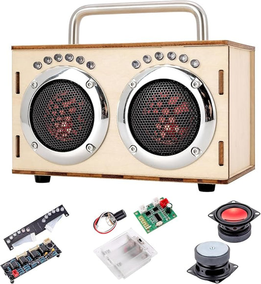 STEM Projects Kit for Kids & Adults Build Your Own Portable Wood Bluetooth Speaker Science Experiment Electronics Kit for Boys & Girls Ages 8-12 9 10 14 16-Chrome Graduation Gift Camping