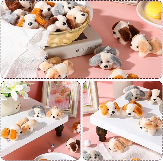 Sosation 20 Pcs Mini Stuffed Animal Dog Bulk Adopt a Puppy Favors Soft Puppy Gift Party for Kids Vet Tech Birthday Party Charity Donation Classroom Goodie Stuffer (Stylish Style,Traditional Color)
