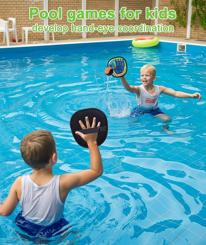 Toss and Catch Ball Game with Soft Balls & Sticky Baseball Gloves - Toys for Indoor, Outdoor, Yard, Beach, Pool, Camping - Birthday Gift for Boys, Girls, Toddler, Kids Ages 3-12 - Green