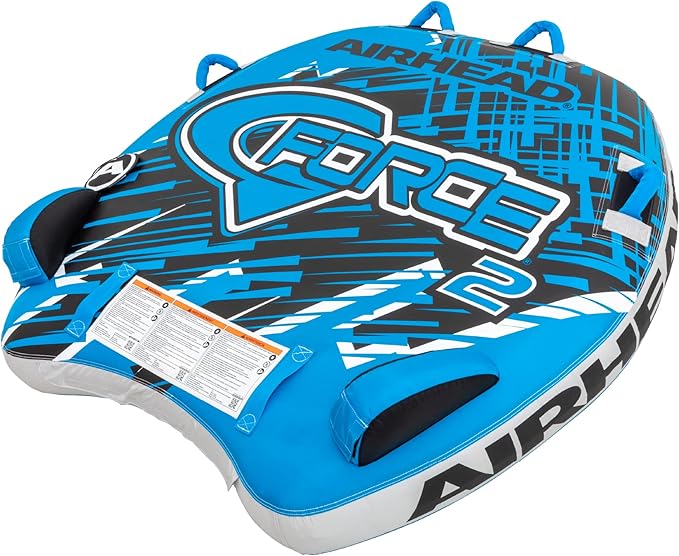 Airhead G-Force Towable Tube for Boating, 1-4 Rider Inflatable Boat Tube for Water Tubing, Heavy Duty Full Nylon Cover, Stabilizer Fins with Neoprene Knuckle Guards, Speed Safety Valve