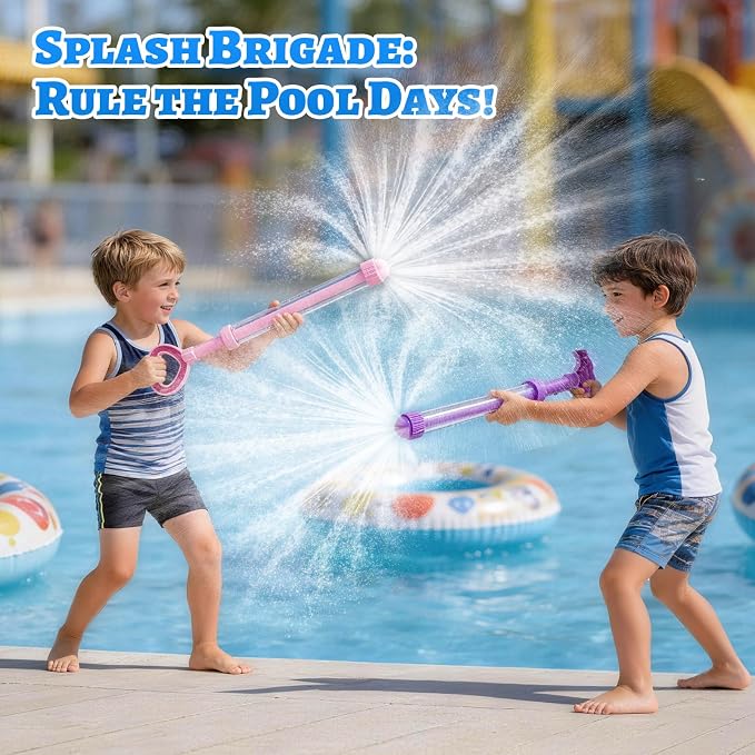 Firework Spray Water Blaster, 8 Pack Pull Out Squirt Gun Water Soaker Toys, Watergun Bulk for Pool Party Summer Outdoor Water Games, Water Blaster Toys for Kids Adults