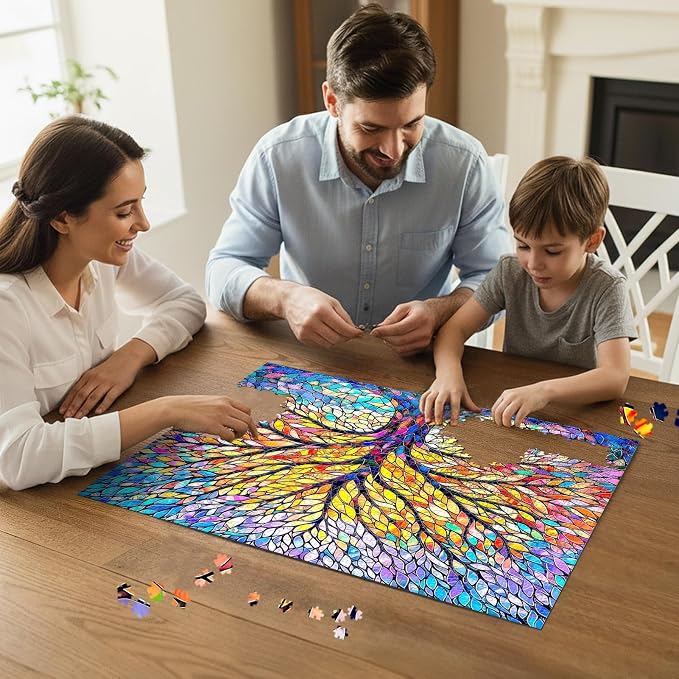 Tree of Life Mosaic Puzzles for Adults 1000 Pieces,Challenging Jigsaw Puzzles for Adults 1000 Pieces,Hard Difficult Impossible Puzzle for Family Game Night,Puzzle with Letters on Back Games