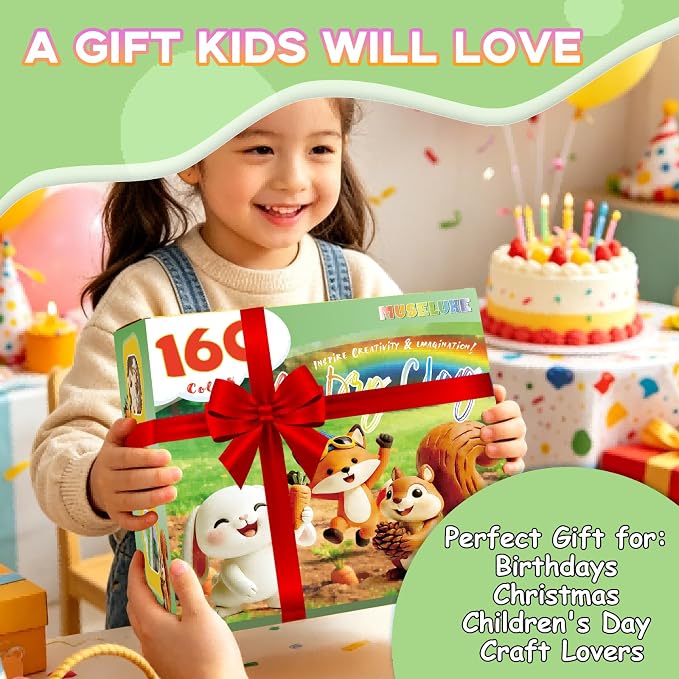 MuseLuxe Air Dry Clay - 160 Pack Modeling Clay Kit with 3 Sculpting Tools,Safe & Non-Toxic,DIY Magic Toys Gifts for Boys,Girls,Kids