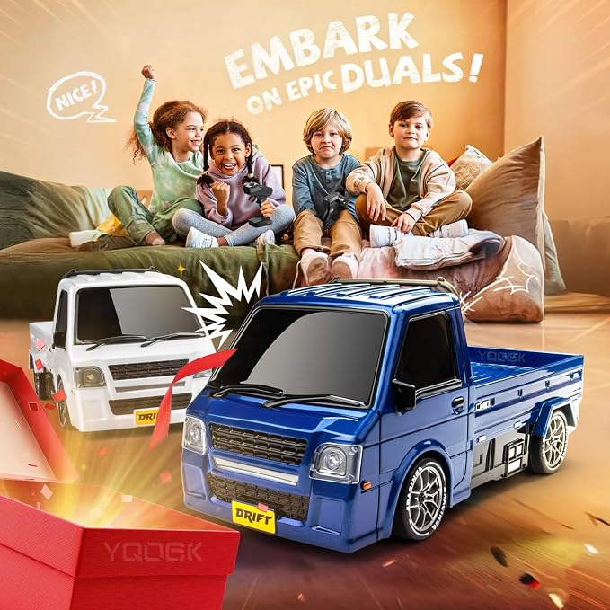1/24 RC Drift Car, Remote Control Car, 2.4GHz 20KM/H 4WD High Speed RC Truck,Drifting Tires＆Two Batteries Racing Sports Toy Idea Gift for Boys Girls and Adults Kids